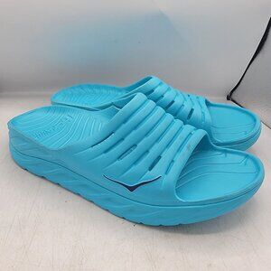 Hoka One One Mens Size 14 Aqua Blue Recovery Slide Sandals Lightweight Cushioned